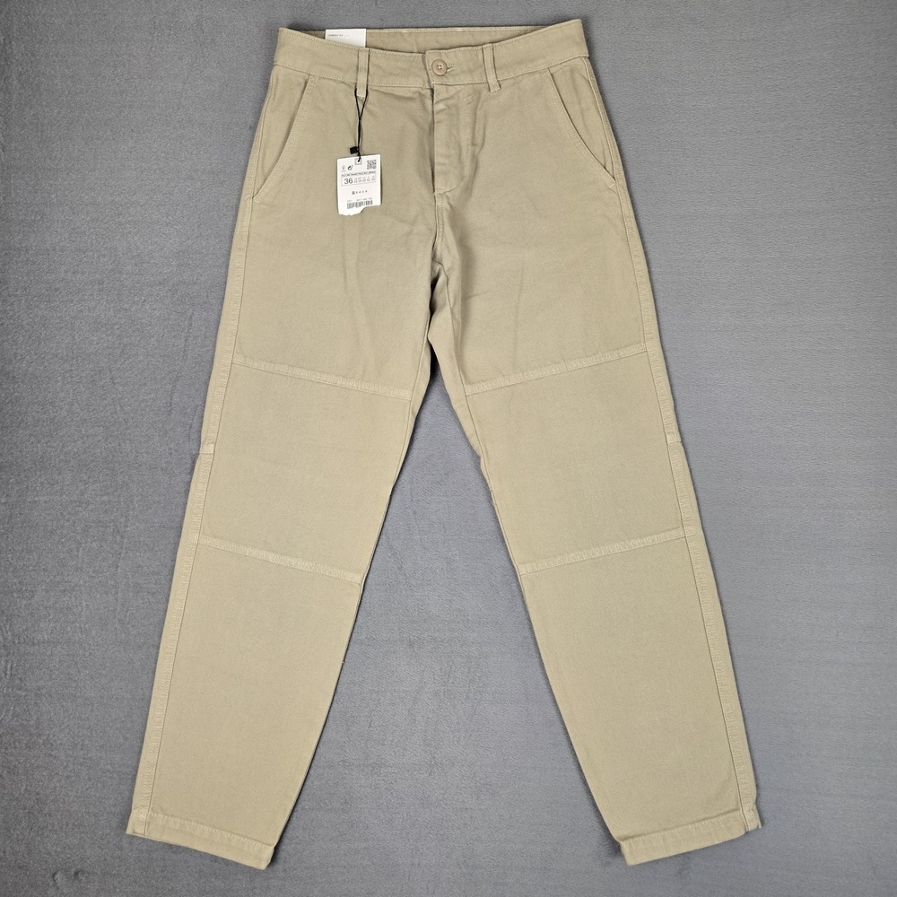 Zara Pants Mens 29x30 Beige Carrot Fit Mid Rise Casual‎ Chino NWT